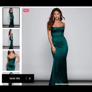 Windsor Selena Runched Satin Mermaid Dress